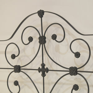 King Size Cast Iron Antique Bed in Black - Close Up Photo