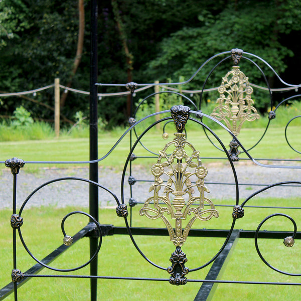Antique Cast Iron Four Poster Bed
