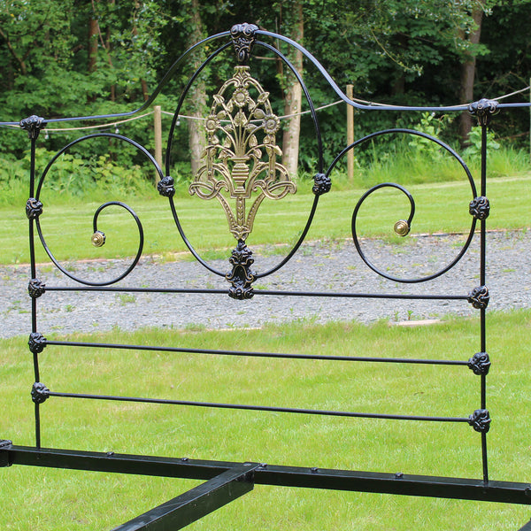 Antique Cast Iron Four Poster Bed