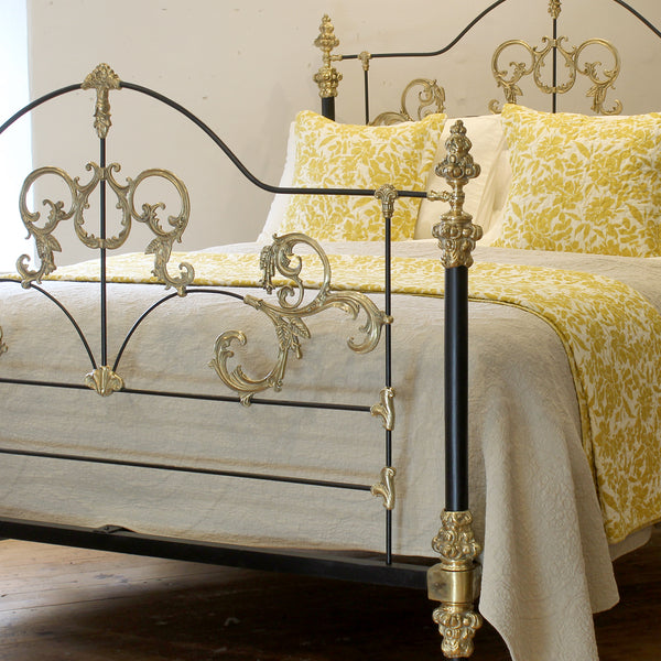 Ornate Brass and Iron King Size Bed - Close Up Photo
