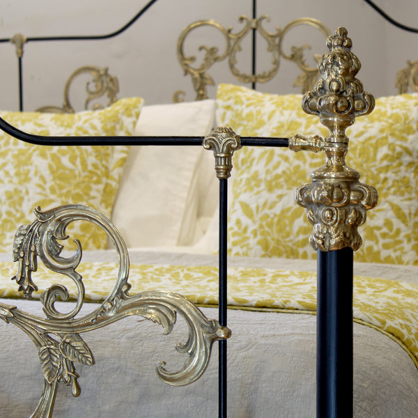 Ornate Brass and Iron King Size Bed - Close Up Photo