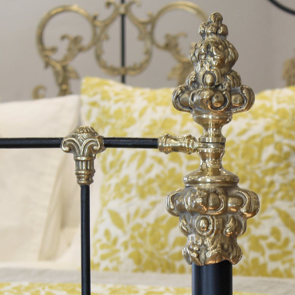Ornate Brass and Iron King Size Bed - Close Up Photo
