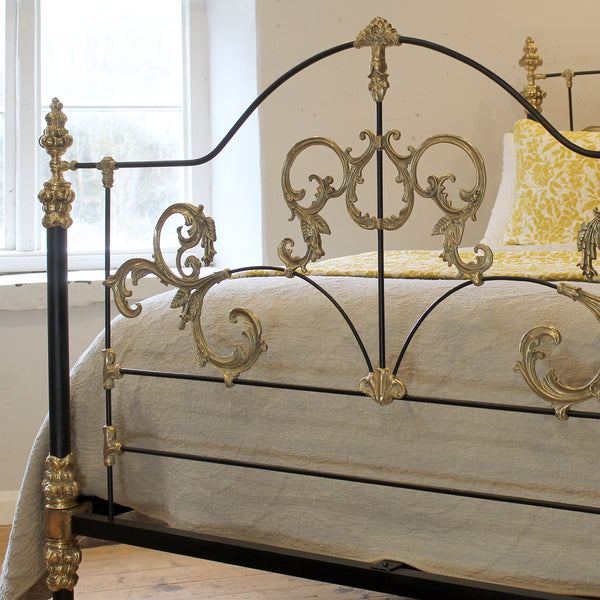 Ornate Brass and Iron King Size Bed - Close Up Photo