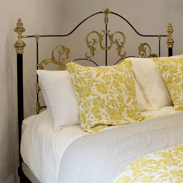 Ornate Brass and Iron King Size Bed - Close Up Photo