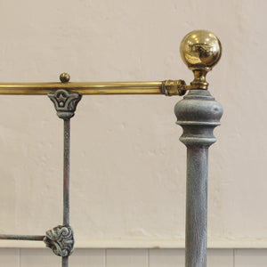 King Size Antique Bed in Blue Verdigris