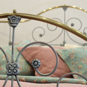 King Size Antique Bed in Blue Verdigris