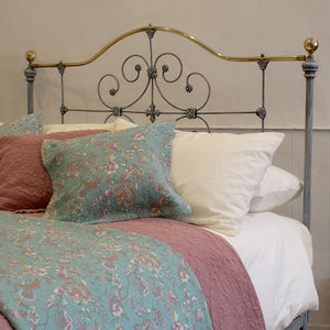 King Size Antique Bed in Blue Verdigris