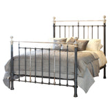 King Bed in Charcoal & Nickel MK289