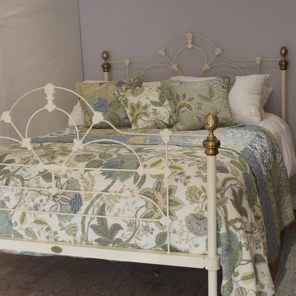 Cast Iron Antique Bed finished in Ivory