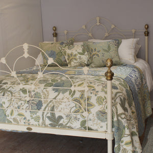 Cast Iron Antique Bed finished in Ivory