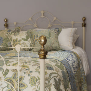 Cast Iron Antique Bed finished in Ivory