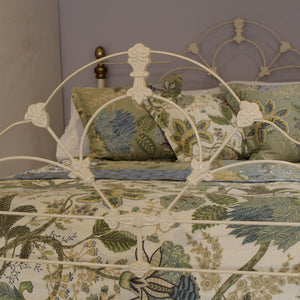 Cast Iron Antique Bed finished in Ivory