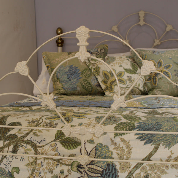 Cast Iron Antique Bed finished in Ivory
