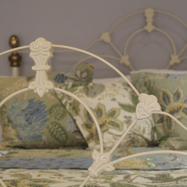 Cast Iron Antique Bed finished in Ivory