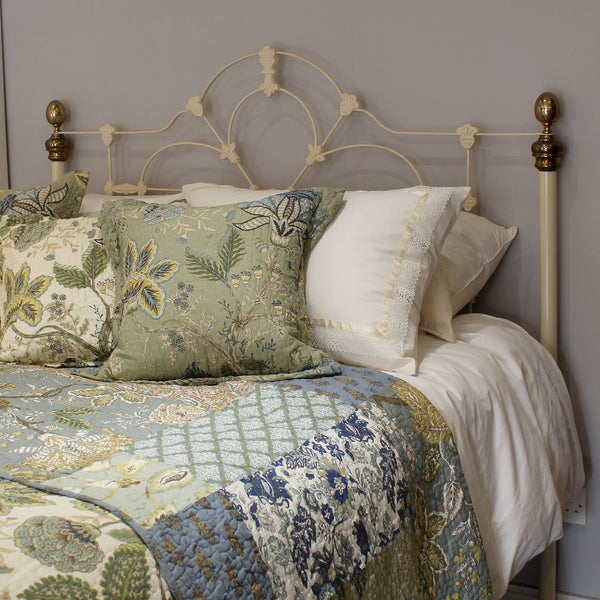 Cast Iron Antique Bed finished in Ivory