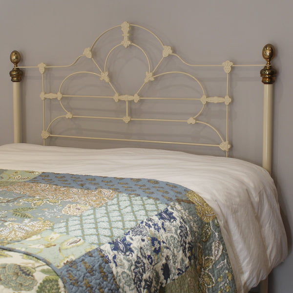 Cast Iron Antique Bed finished in Ivory