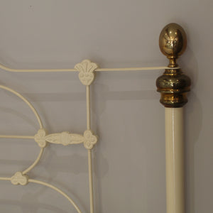 Cast Iron Antique Bed finished in Ivory