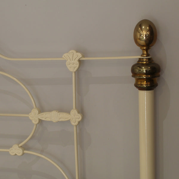 Cast Iron Antique Bed finished in Ivory