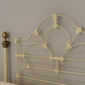 Cast Iron Antique Bed finished in Ivory