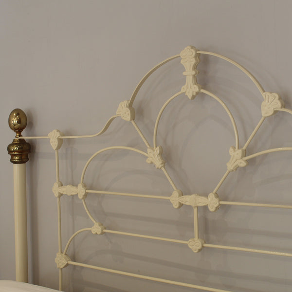 Cast Iron Antique Bed finished in Ivory
