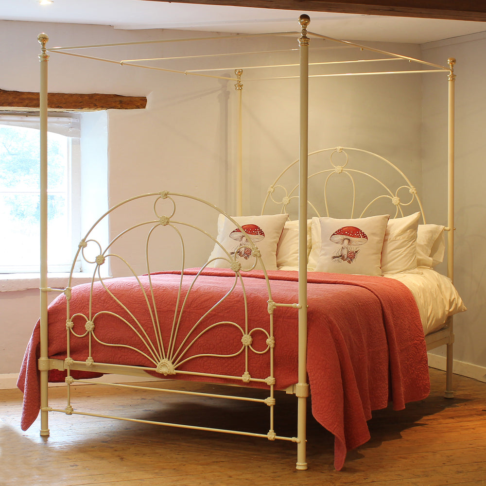 King Size Cream Four Poster Bed