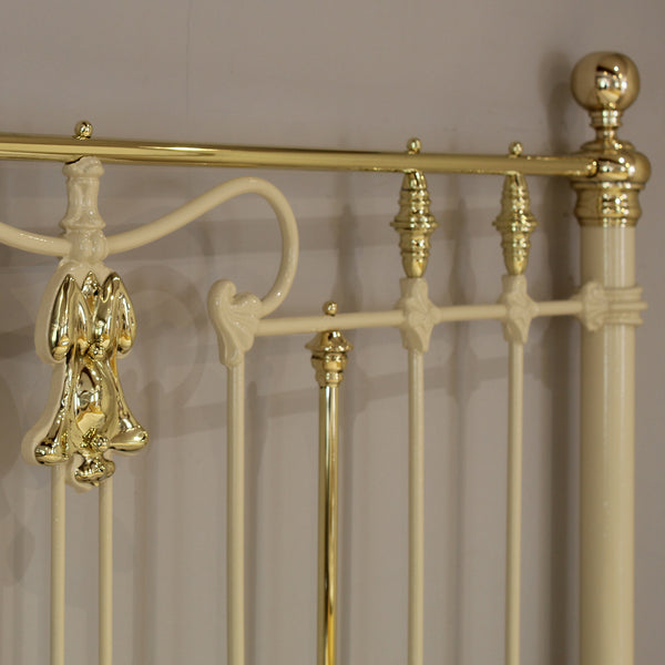 5ft Wide Art Nouveau Platform Antique Bed