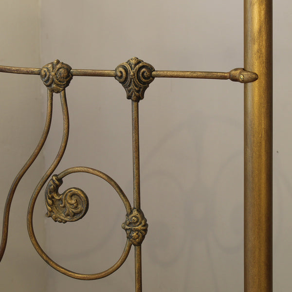 Antique Half Tester Bed in Faded Gold