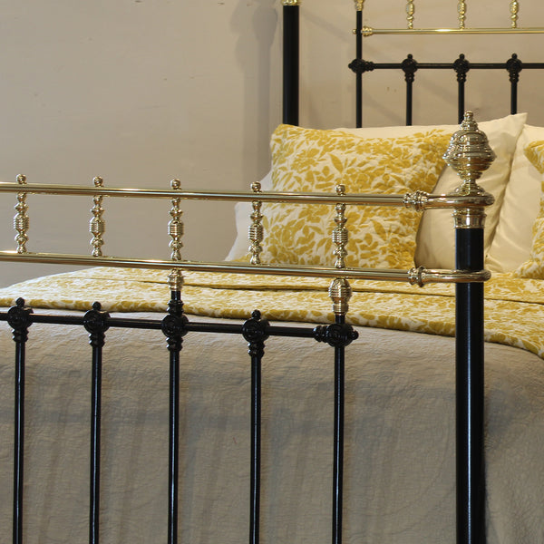 King Size Brass and Iron Antique Bed in Black - Close Up Photo