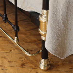 King Size Brass and Iron Antique Bed in Black - Close Up Photo