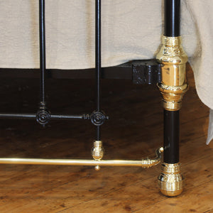King Size Brass and Iron Antique Bed in Black - Close Up Photo