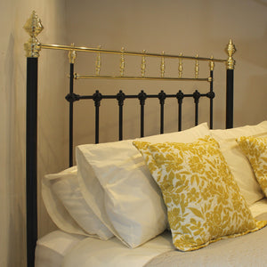 King Size Brass and Iron Antique Bed in Black - Close Up Photo