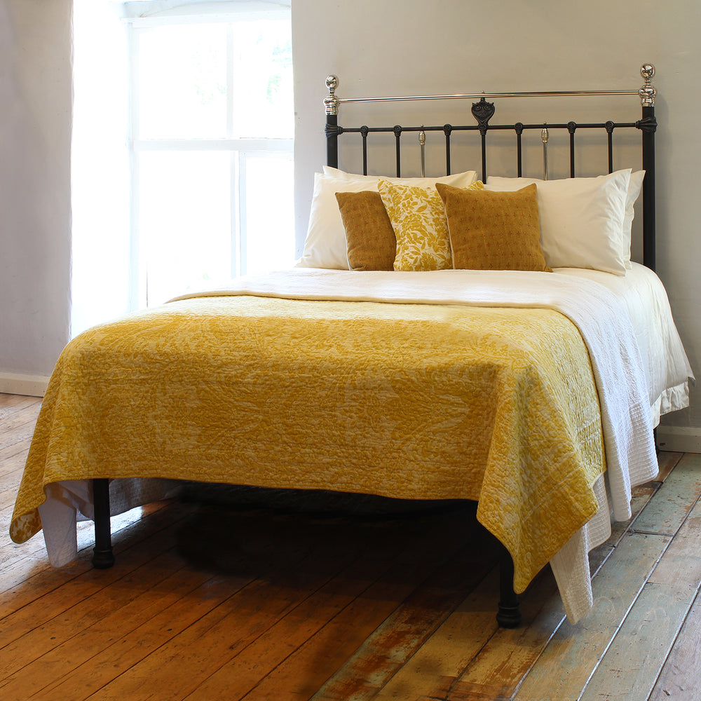 5ft Antique Bed in Pewter and Nickel