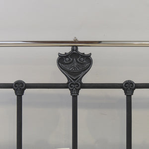 5ft Antique Bed in Pewter and Nickel