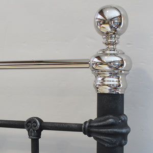 5ft Antique Bed in Pewter and Nickel