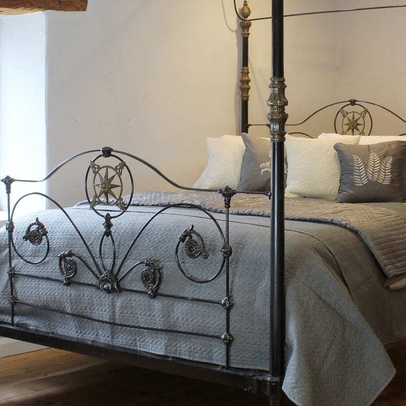 Antique Four Poster Bed in Black M4P48