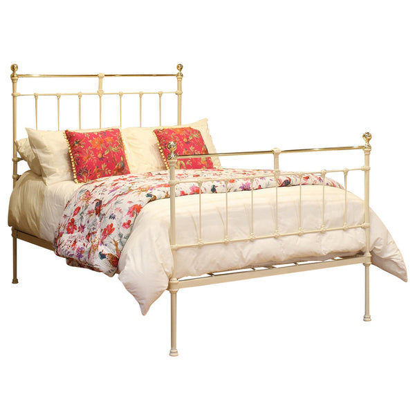 Double Antique Bed in Cream, MD149