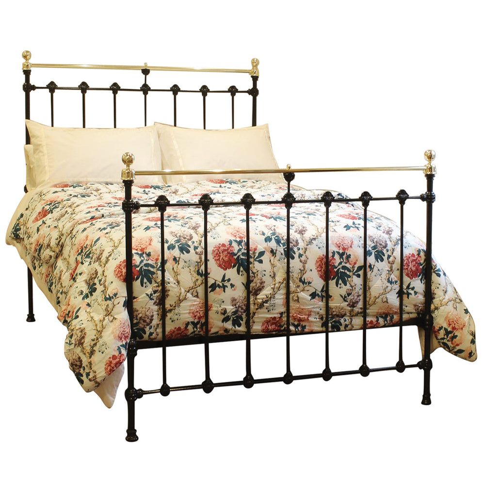 Double Antique Victorian Bed in Black, Circa 1890