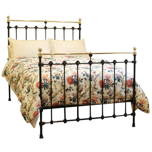 Double Antique Victorian Bed in Black, Circa 1890