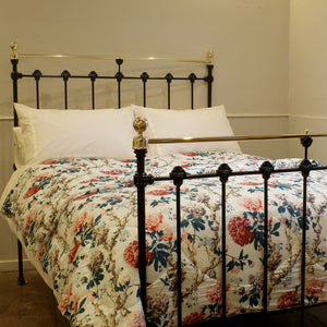 Double Antique Victorian Bed in Black, Circa 1890