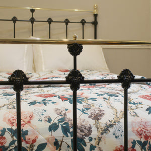 Double Antique Victorian Bed in Black, Circa 1890