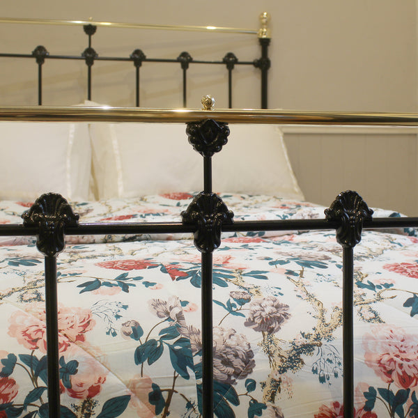 Double Antique Victorian Bed in Black, Circa 1890