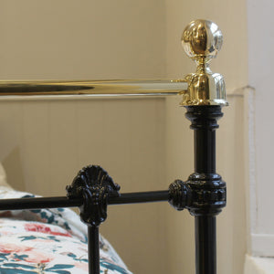 Double Antique Victorian Bed in Black, Circa 1890