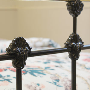Double Antique Victorian Bed in Black, Circa 1890