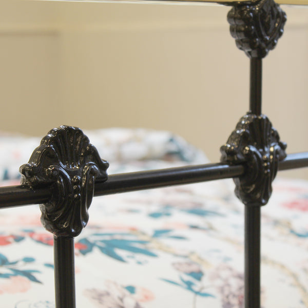 Double Antique Victorian Bed in Black, Circa 1890