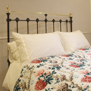 Double Antique Victorian Bed in Black, Circa 1890