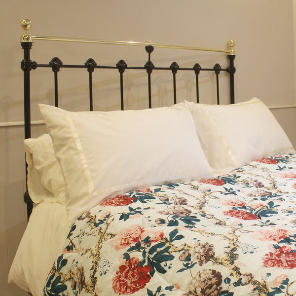 Double Antique Victorian Bed in Black, Circa 1890