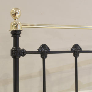 Double Antique Victorian Bed in Black, Circa 1890