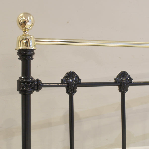 Double Antique Victorian Bed in Black, Circa 1890