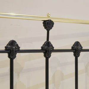 Double Antique Victorian Bed in Black, Circa 1890