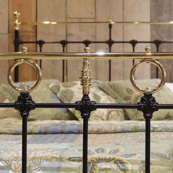 Double Victorian Antique Bed in Black - Close Up